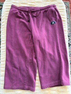 Reebok Burgundy Fleece Sweatpants Size XXL Relaxed Athletic